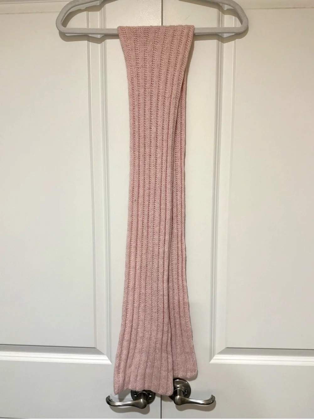 American Eagle Outfitters Angora Wool Blend Blush Pink Ribbed Knit Scarf